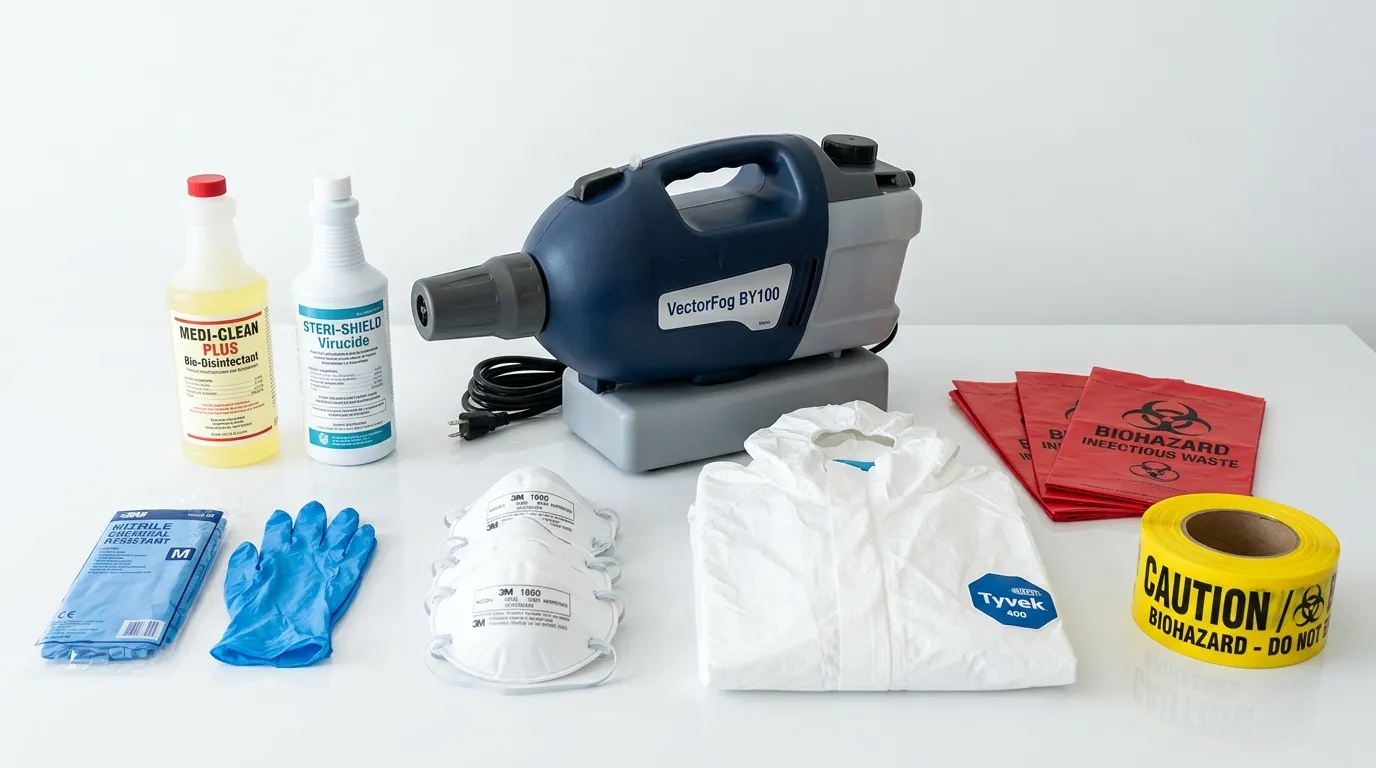 Professional biohazard remediation crew working in Bohemia